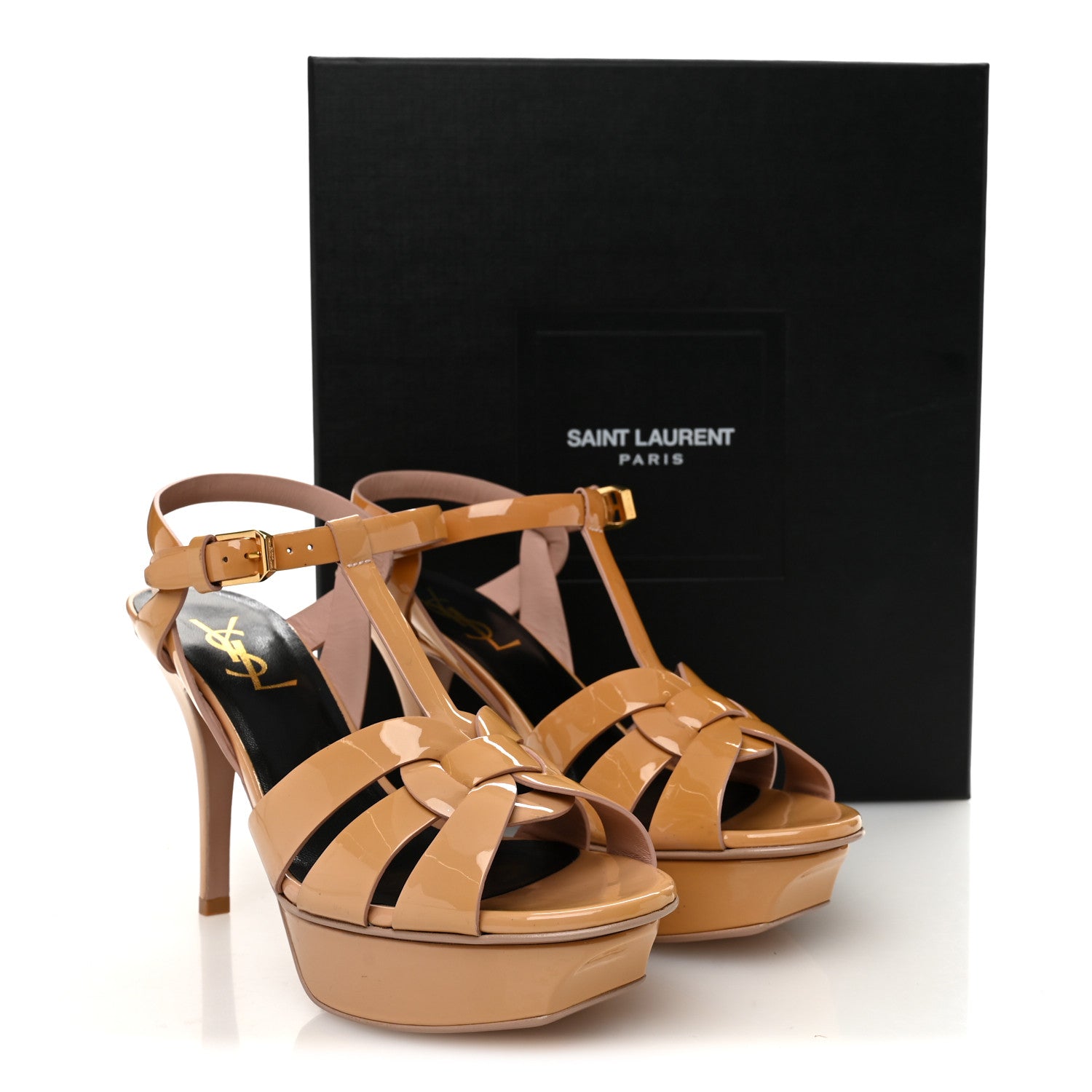 Saint Laurent Patent Tribute 75 Platform Sandals 36.5 Pale Pink 10 of 10