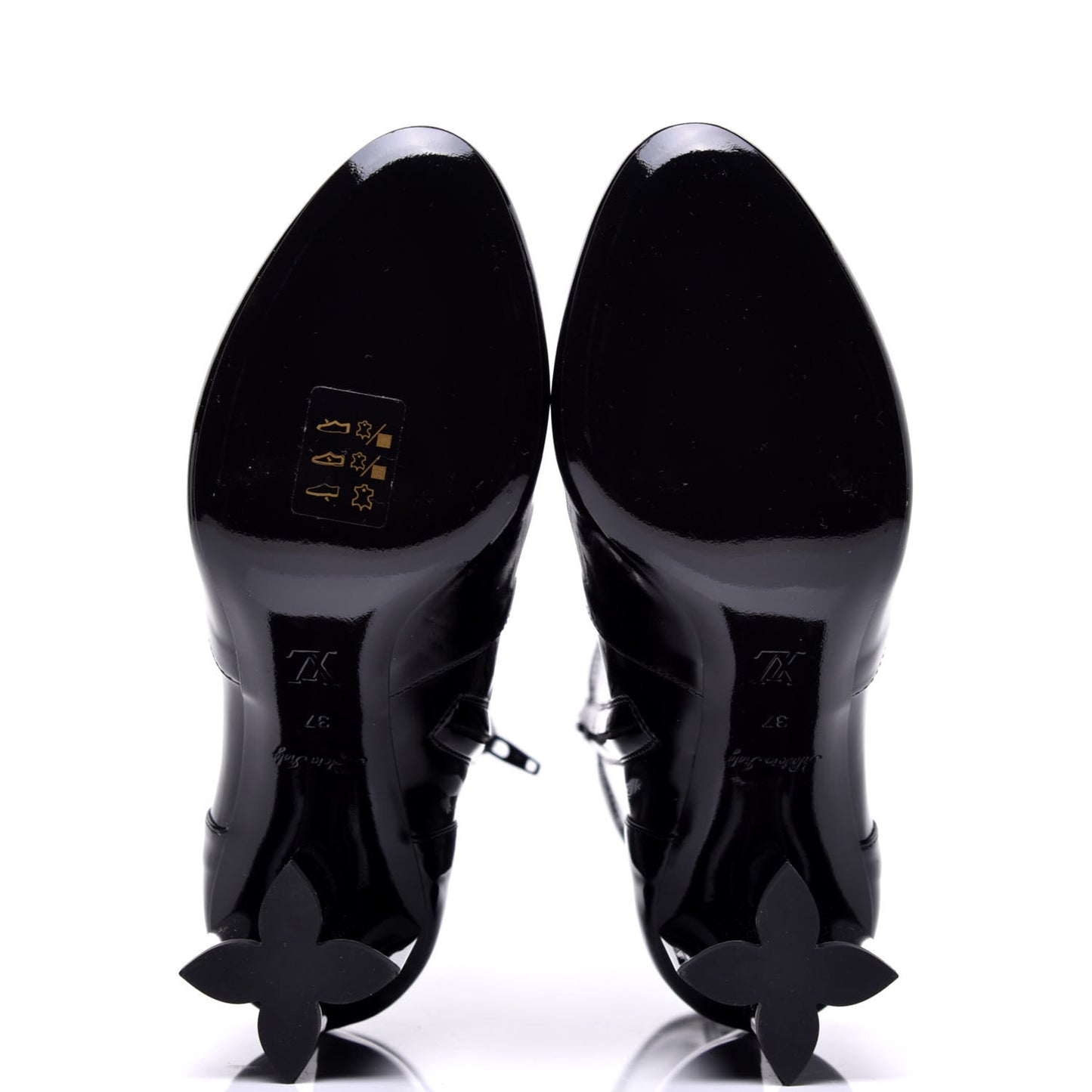 Patent Silhouette Ankle Boots 37 Black