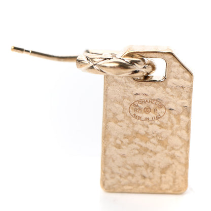 Chanel CC Tag Drop Earrings Gold 4 of 6