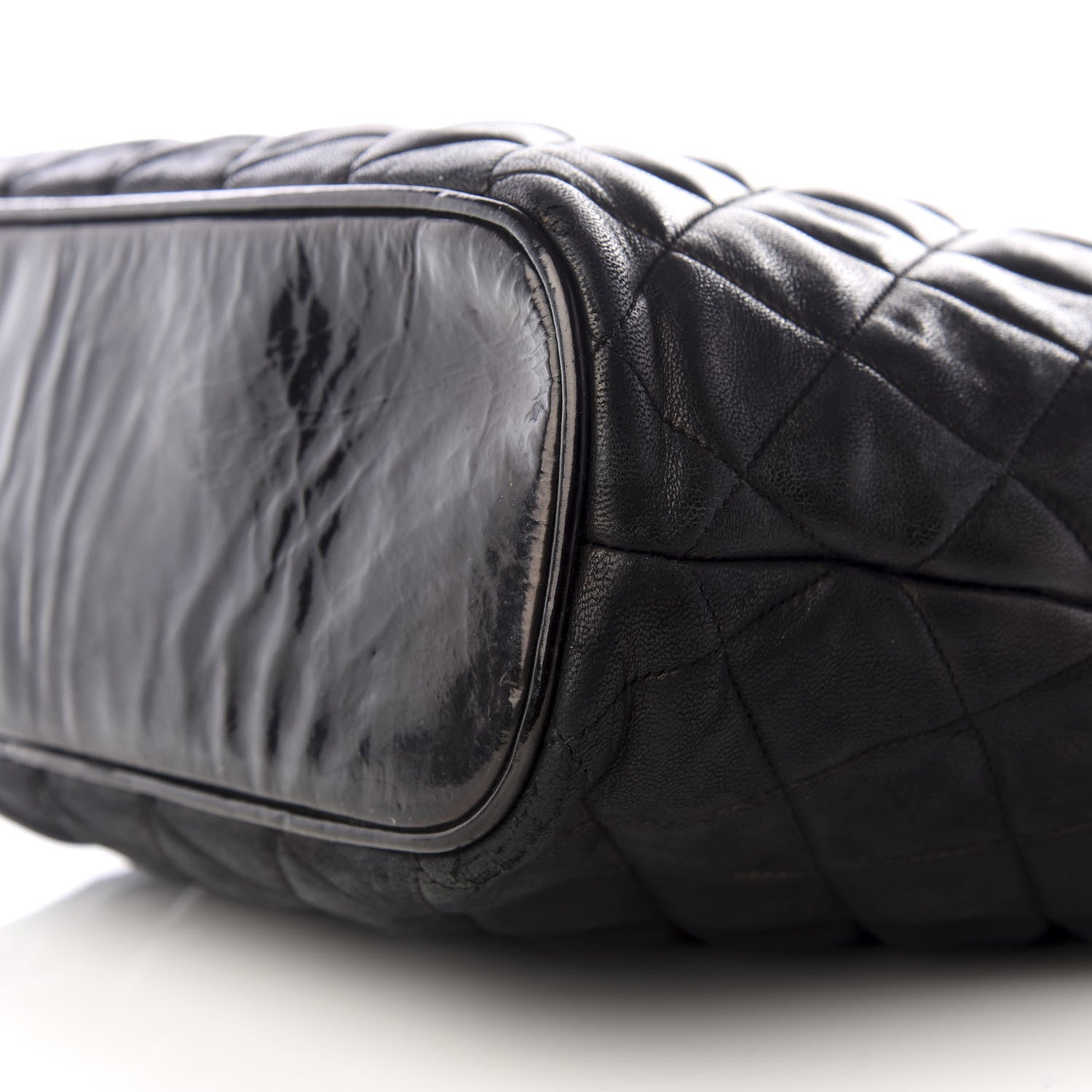 Chanel Lambskin Patent Quilted Shoulder Bag Black 6 of 8