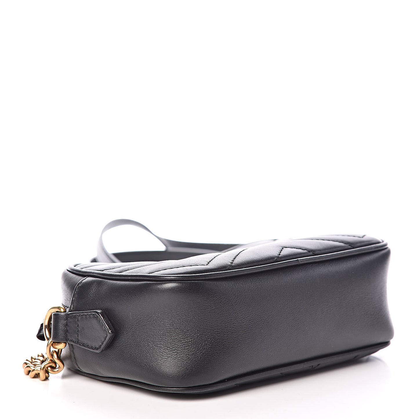 Calfskin Matelasse Mini GG Marmont Chain Shoulder Bag Black