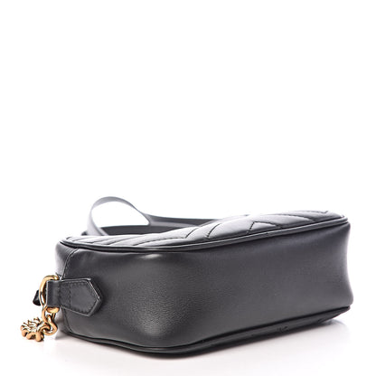 Gucci Calfskin Matelasse Mini GG Marmont Chain Shoulder Bag Black 4 of 12
