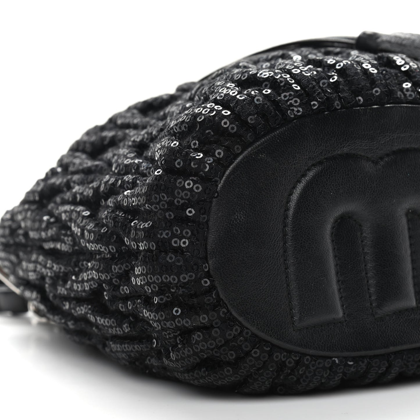 Paillettes Mate Bucket Bag Black