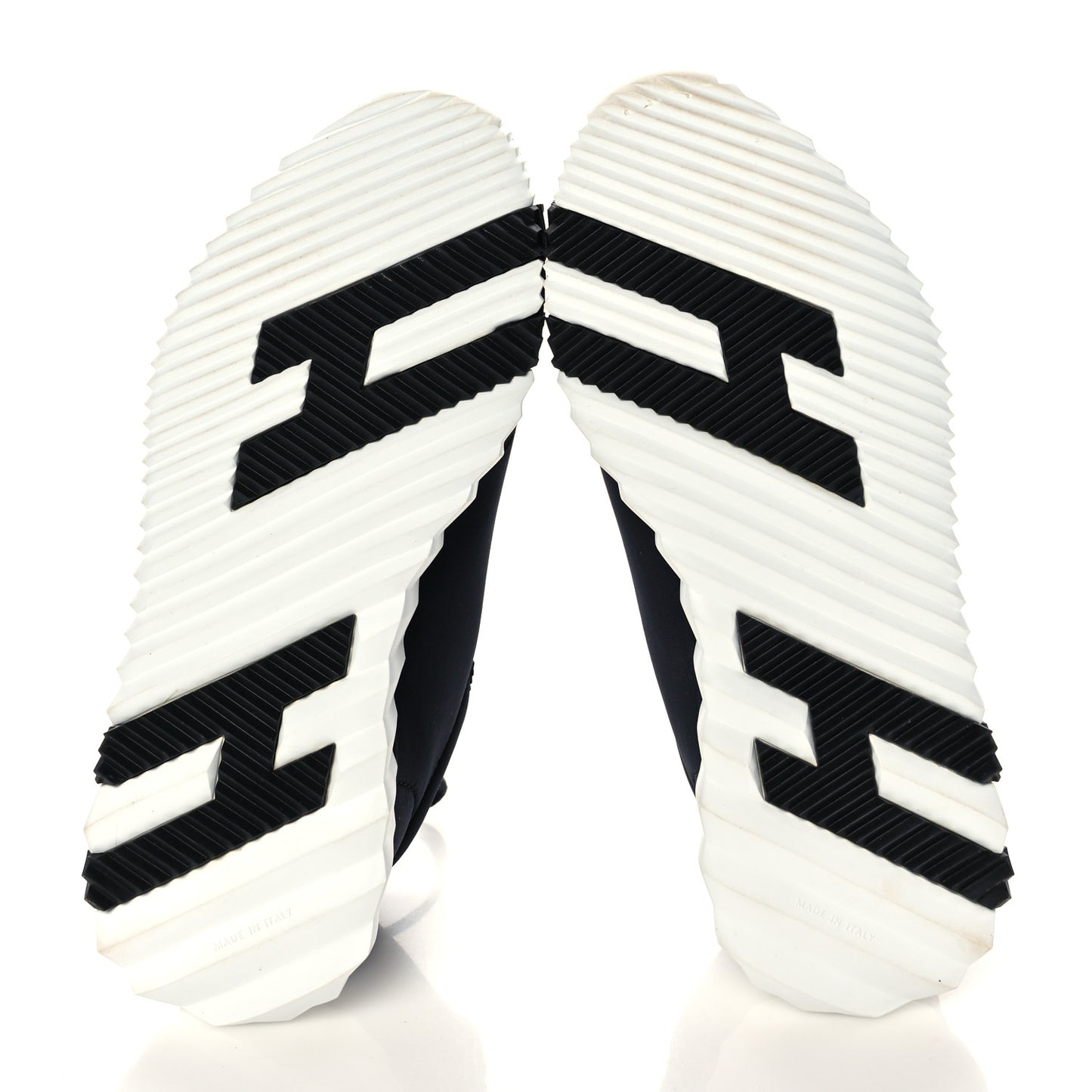 Technical Jersey Suede Goatskin Bouncing Sneakers 36 Black White