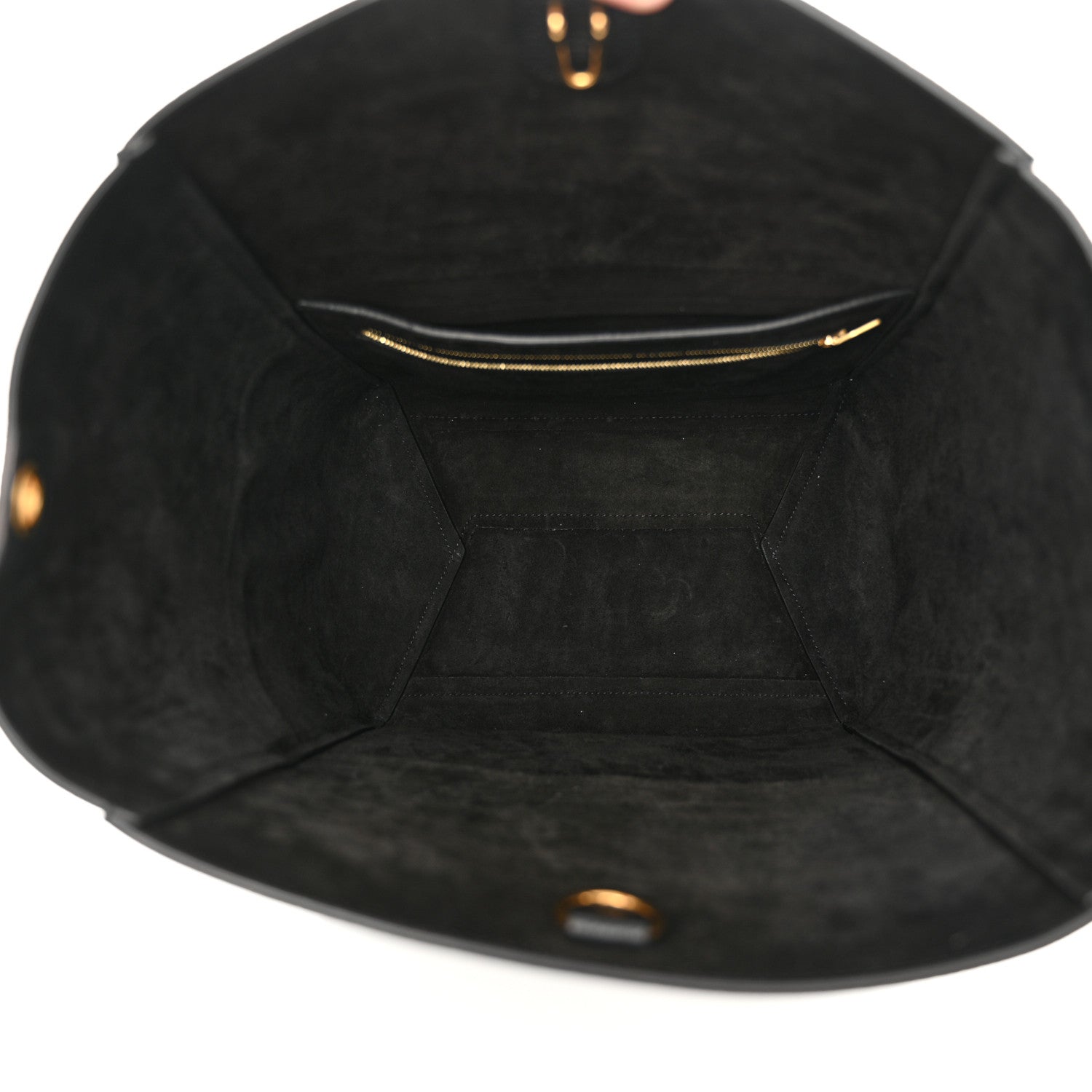 Celine Soft Grained Calfskin Sangle Bucket Bag Black 5 of 12