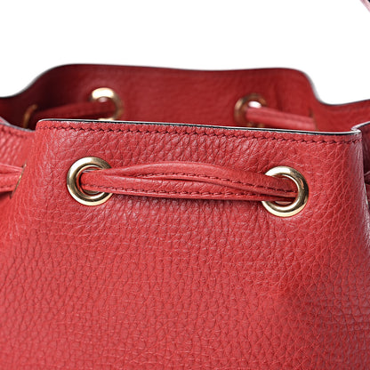 Valentino Garavani Pebbled Calfskin Small Rockstud Bucket Bag Red 10 of 14