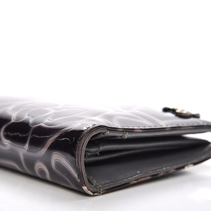 Chanel Patent Camellia Large Yen Wallet Black 9 of 18