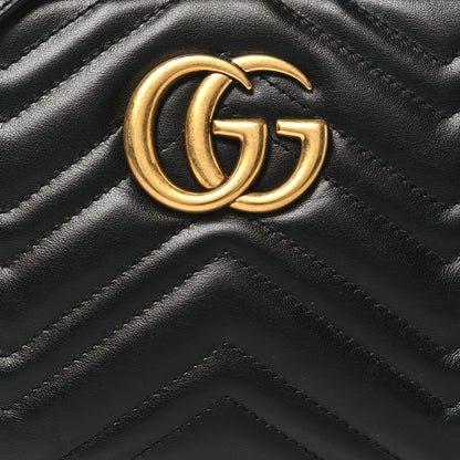 Gucci Calfskin Matelasse Small GG Marmont Chain Shoulder Bag Black 8 of 11