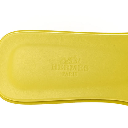 Hermes Epsom Oran Sandals 38 Jaune Pollen 7 of 8