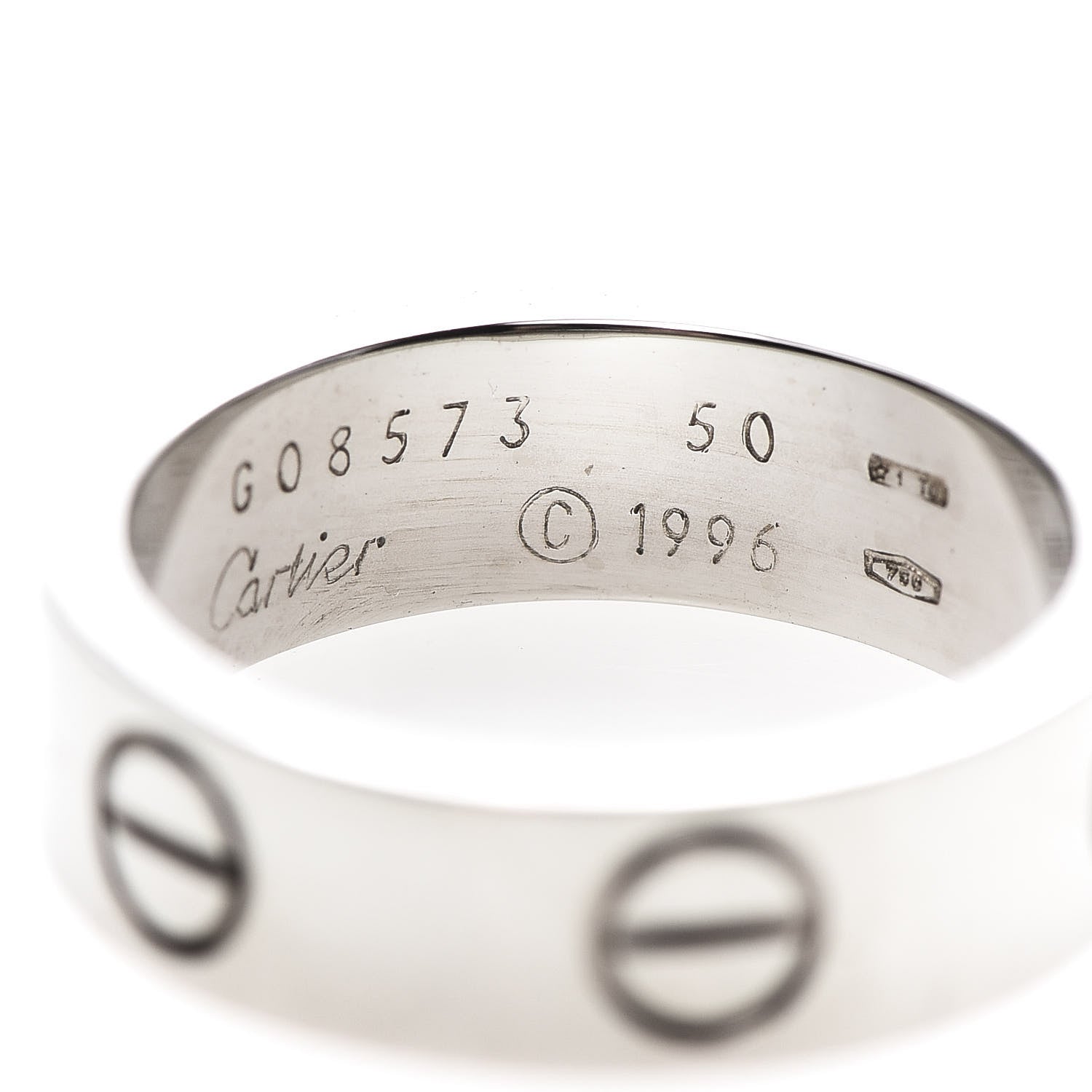Cartier 18K White Gold 5.5mm LOVE Ring 50 5.25 4 of 4
