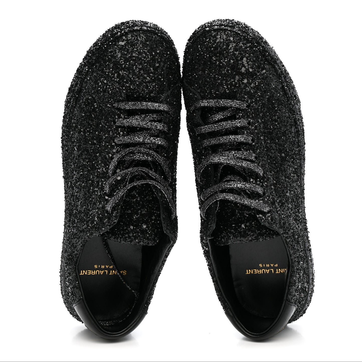 Calfskin Crystal Glitter Andy Sneakers 38.5 Black