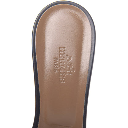 Hermes Calfskin Oasis Sandals 37.5 Black 7 of 10