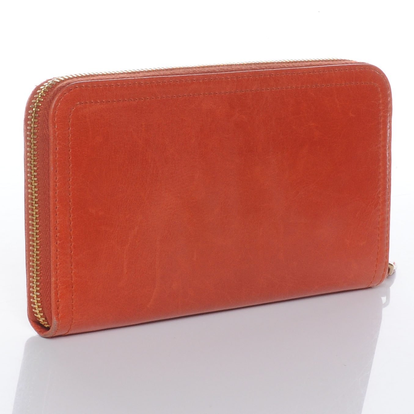 Prada Vitello Shine Zip Around Wallet Mandarino 3 of 11