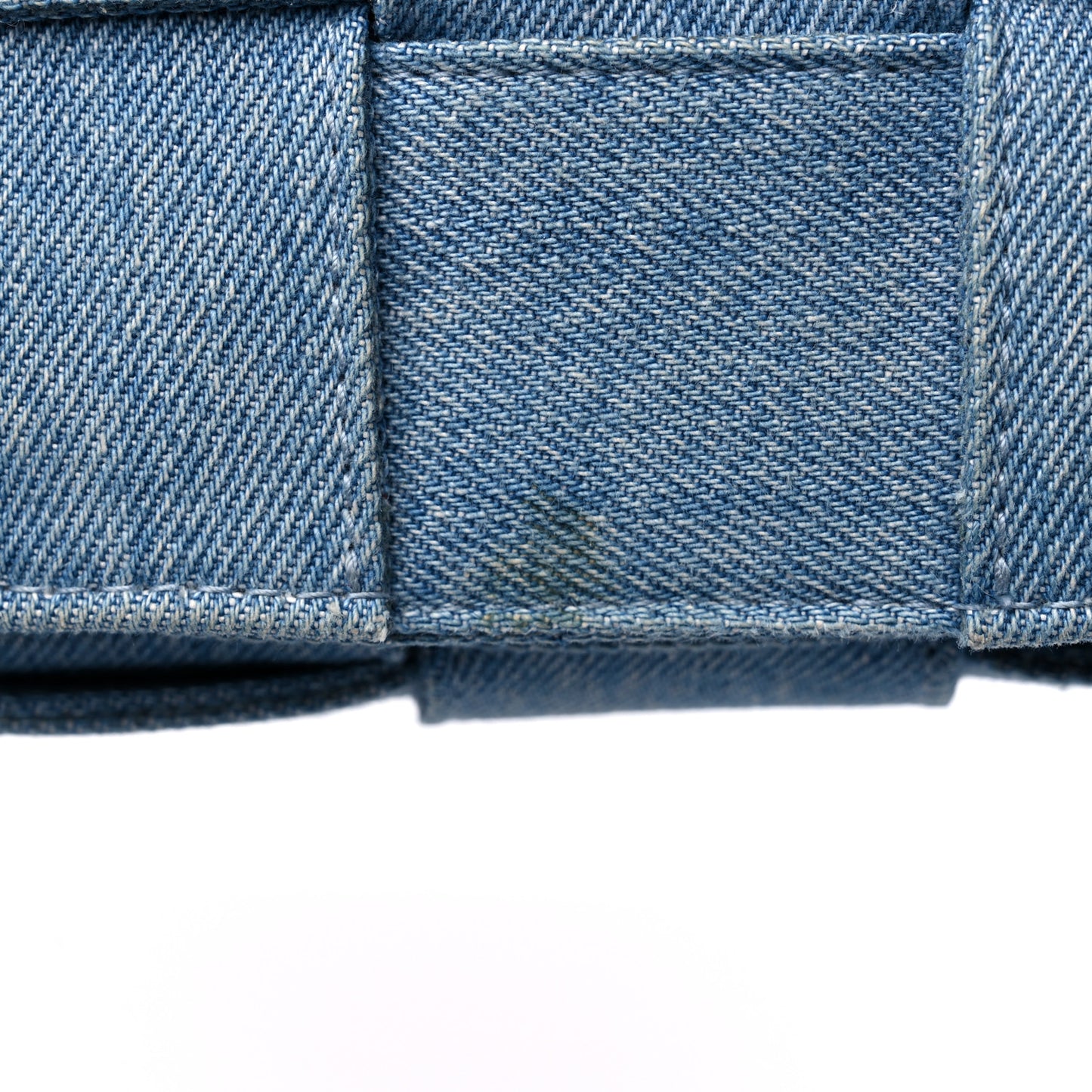 Denim Maxi Intrecciato Cassette Crossbody Bag Washed Indigo