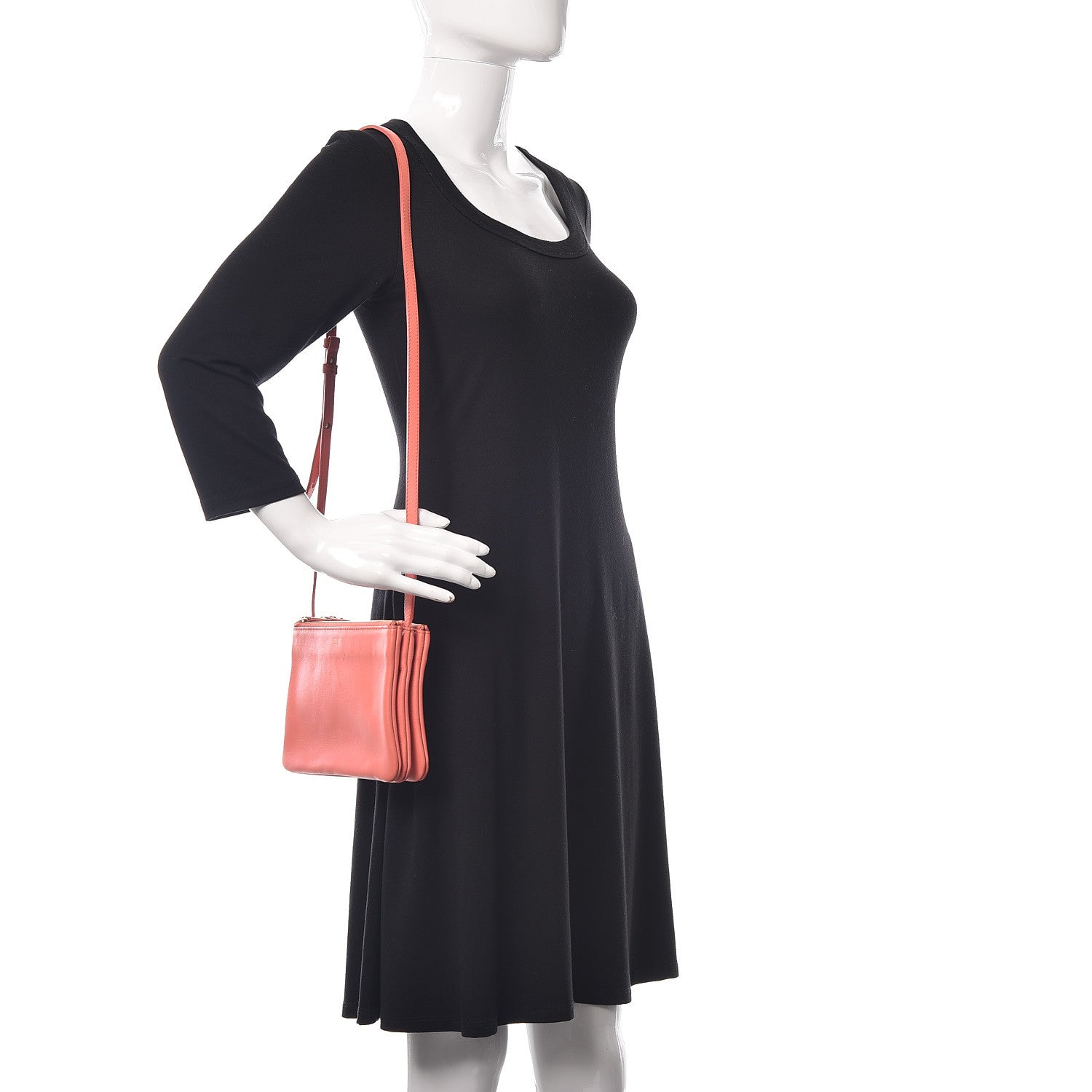Celine Lambskin Small Trio Crossbody Bag Lipstick 2 of 16