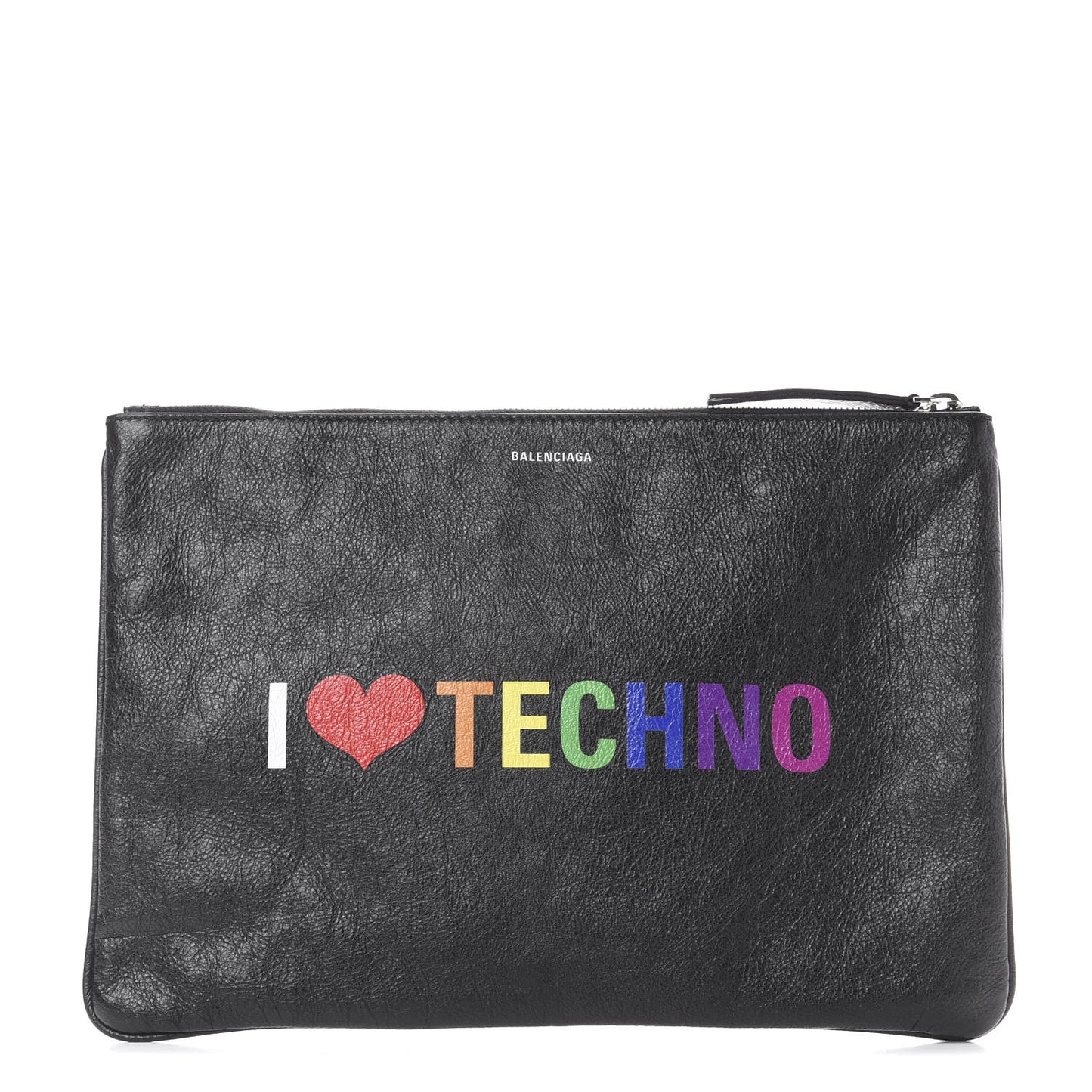 Lambskin Supermarket I Love Techno Pouch Black