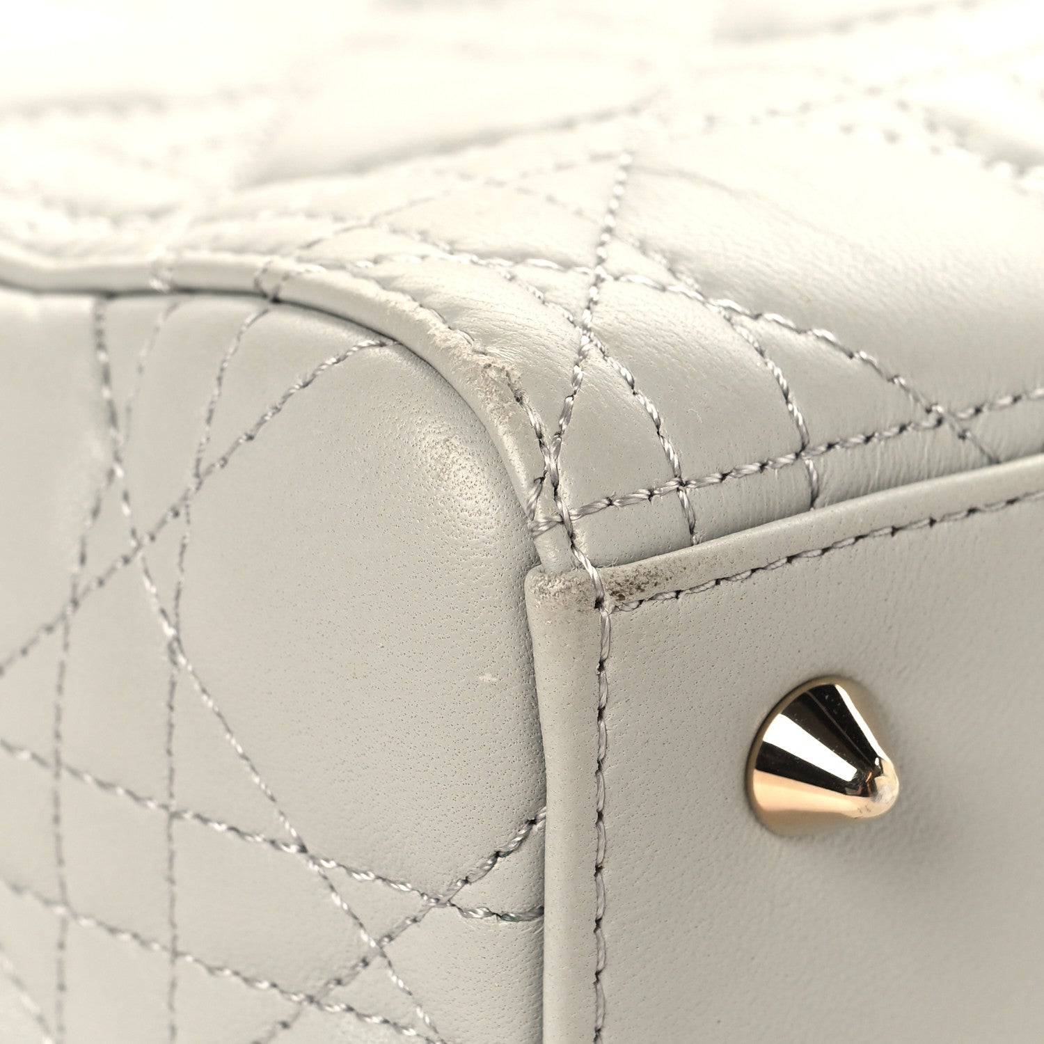 Christian Dior Lambskin Cannage Medium Lady Dior Grey 11 of 12