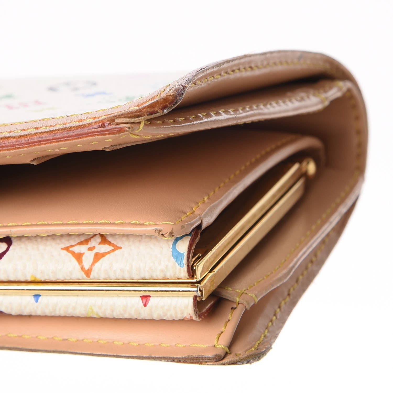 Louis Vuitton Monogram Multicolor French Purse Wallet White 12 of 13