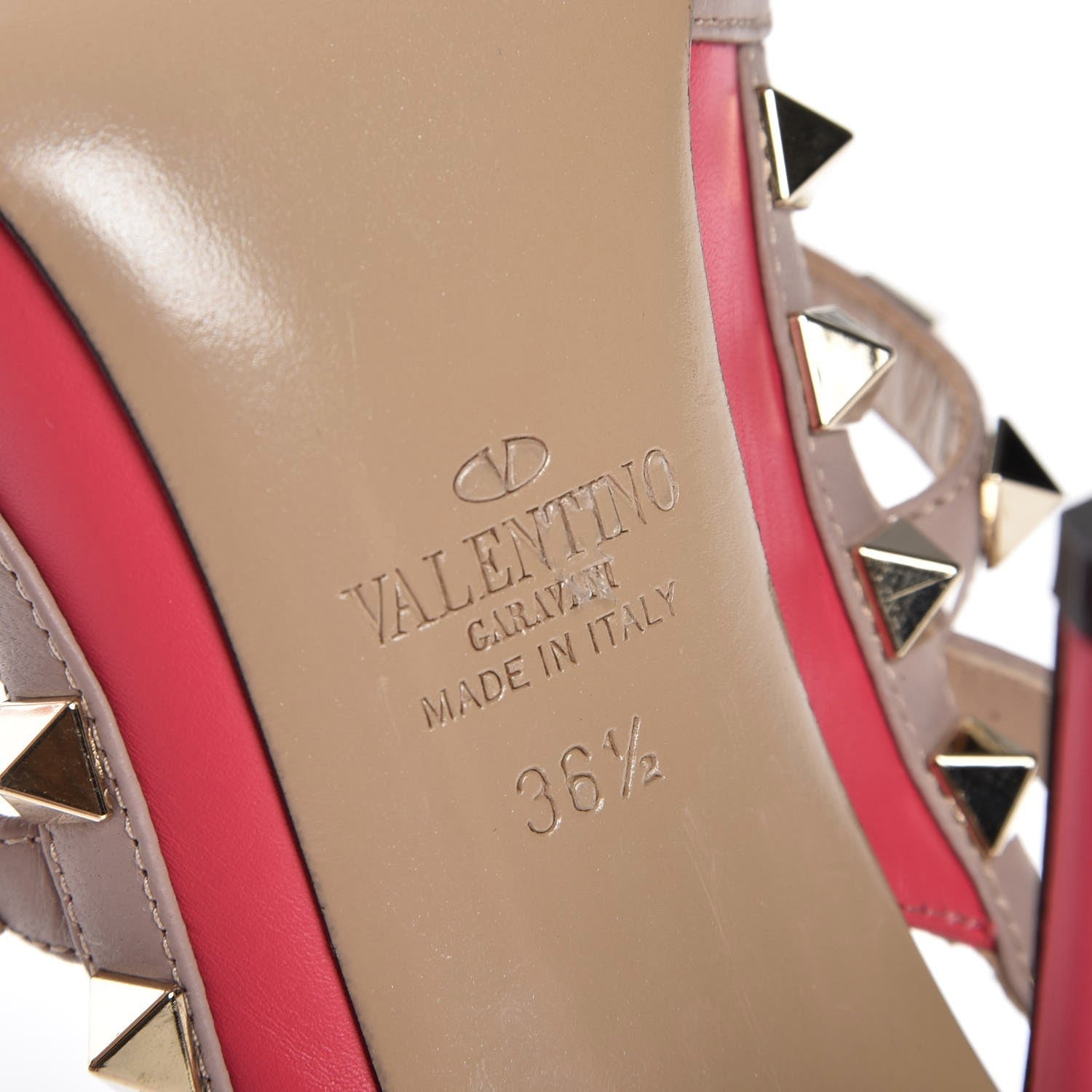 Valentino Garavani Calfskin Nappa Rockstud Ankle Strap 100mm Pumps 36.5 Deep Fuxia Poudre 6 of 7