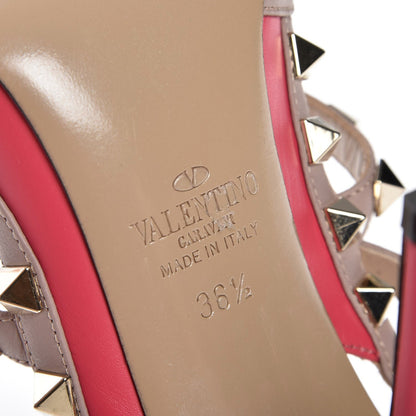 Valentino Garavani Calfskin Nappa Rockstud Ankle Strap 100mm Pumps 36.5 Deep Fuxia Poudre 6 of 7