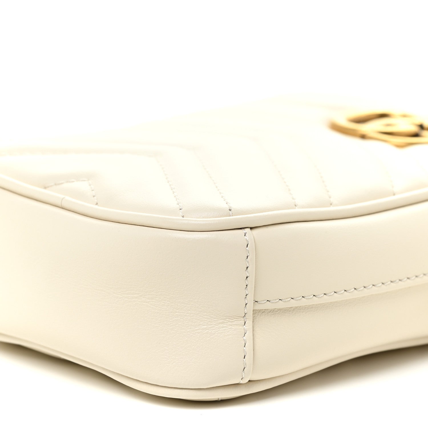 Gucci Calfskin Matelasse Mini GG Marmont Crossbody Bag White 8 of 11