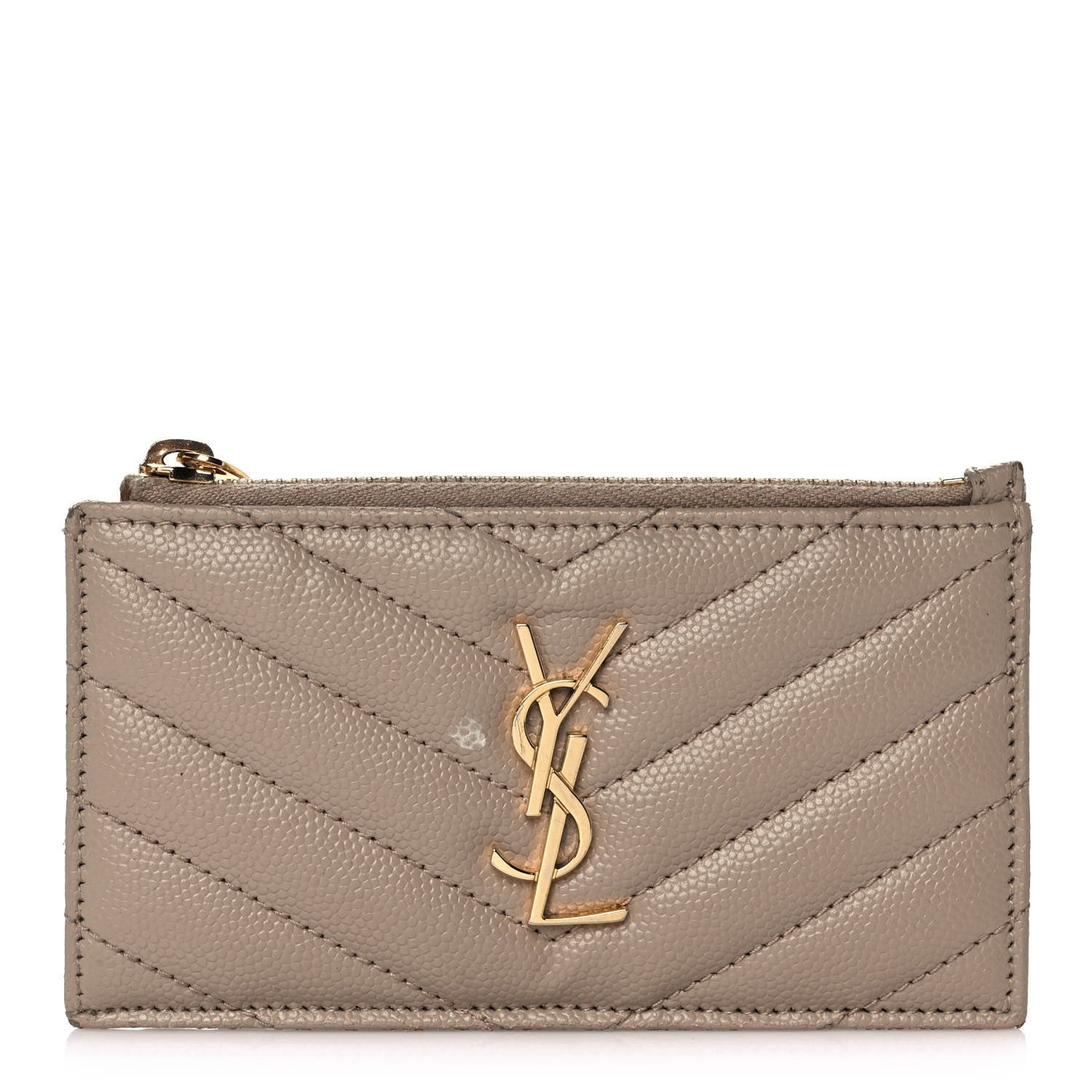 Monogram Grain de Poudre 5 Fragments Zip Pouch Card Holder Dark Beige