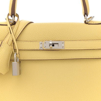 Hermes Togo Kelly Retourne 25 Jaune Poussin 8 of 11