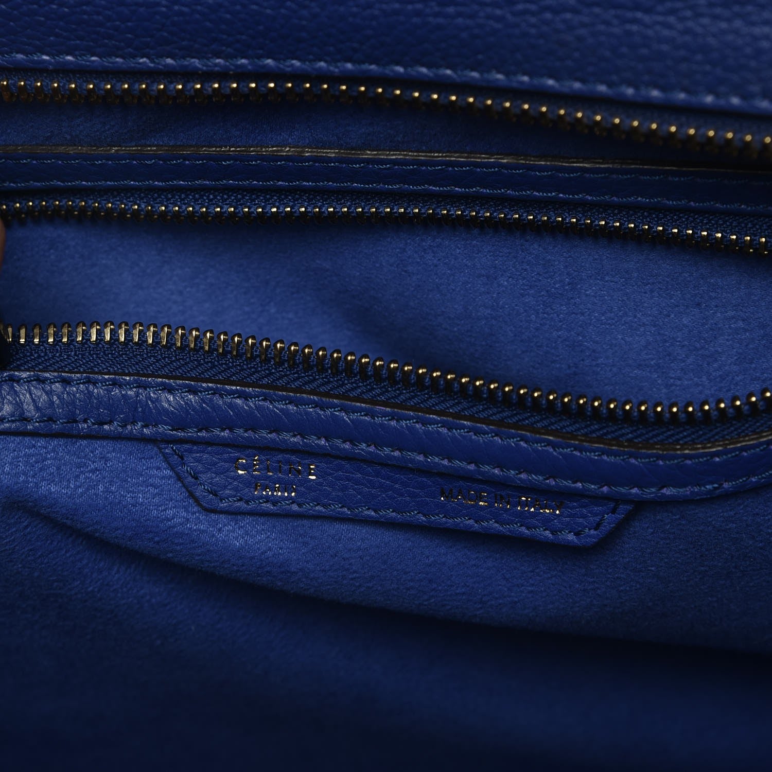 Celine Drummed Calfskin Mini Luggage Indigo 6 of 9
