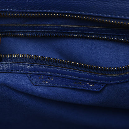 Celine Drummed Calfskin Mini Luggage Indigo 6 of 9