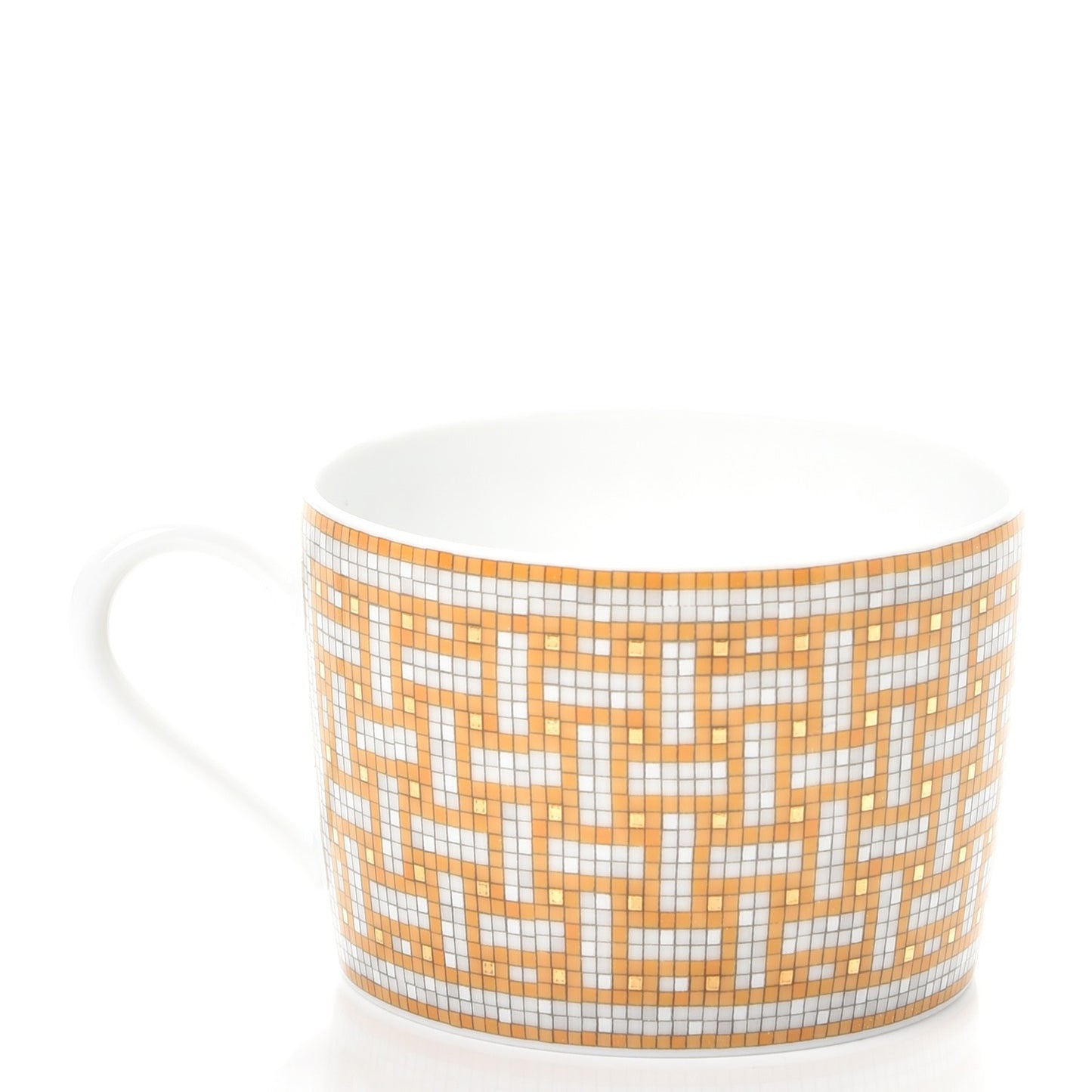 Porcelain Mosaique Au 24 Gold Tea Cup And Saucer Set Of 2