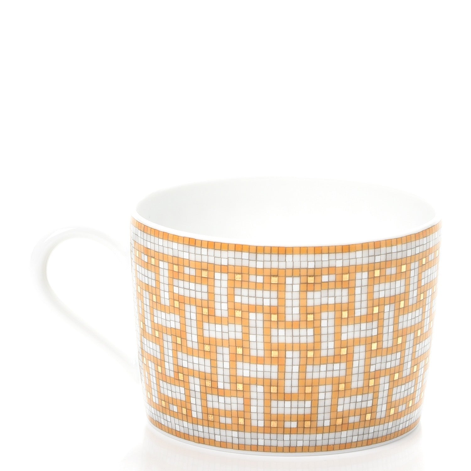 Hermes Porcelain Mosaique Au 24 Gold Tea Cup And Saucer Set Of 2 6 of 13