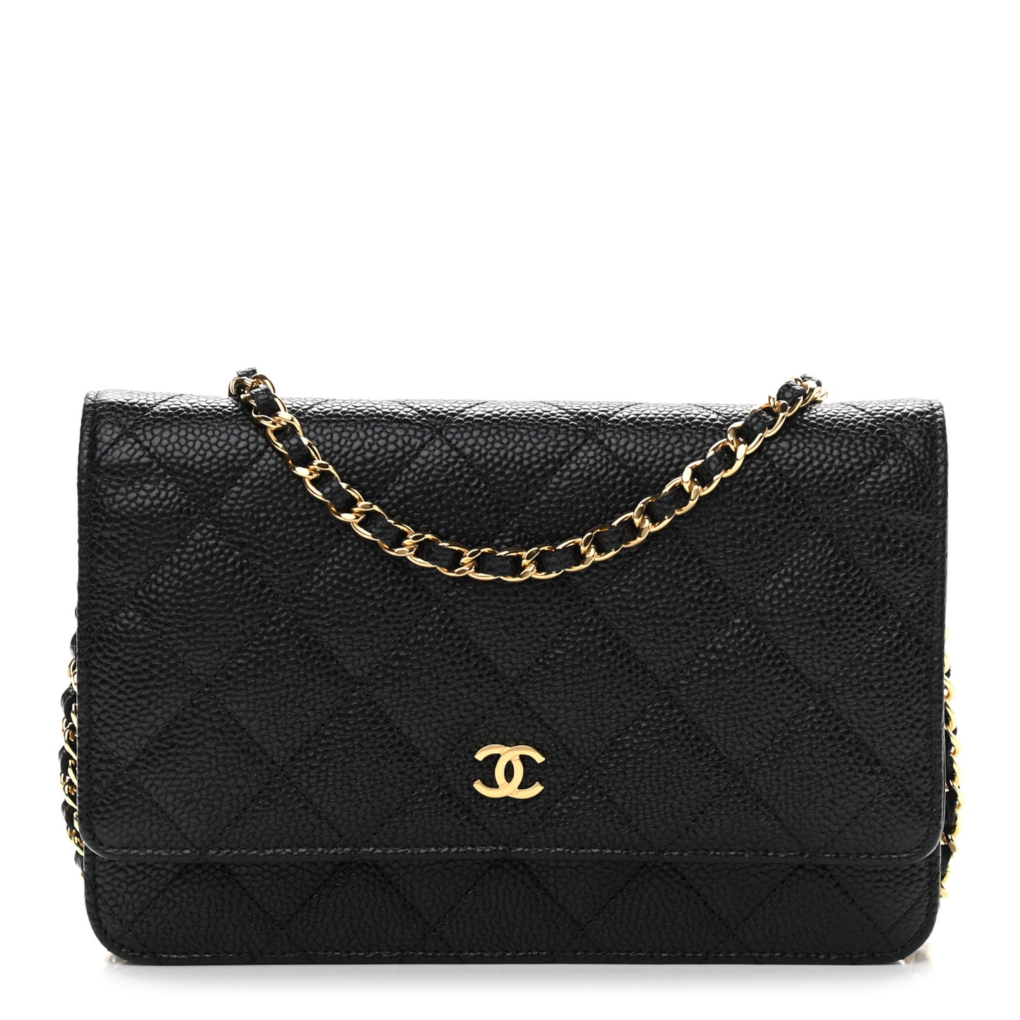 Caviar Quilted Wallet On Chain WOC Black