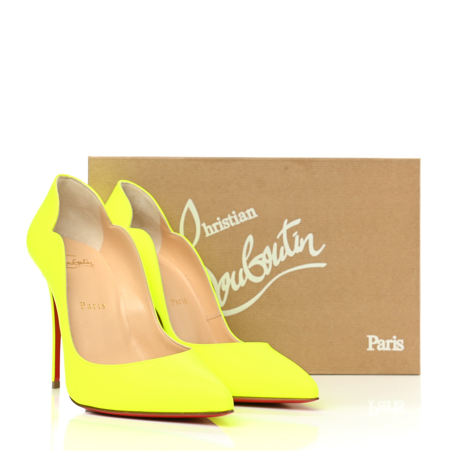 Christian Louboutin Calfskin Hot Chick 100 Pumps 38.5 Fluo 8 of 8