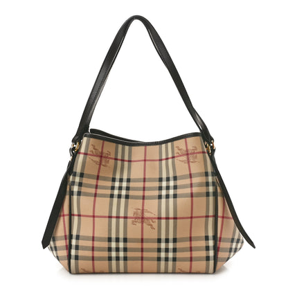 Burberry Haymarket Check Small Canterbury Tote Chocolate 1 of 15