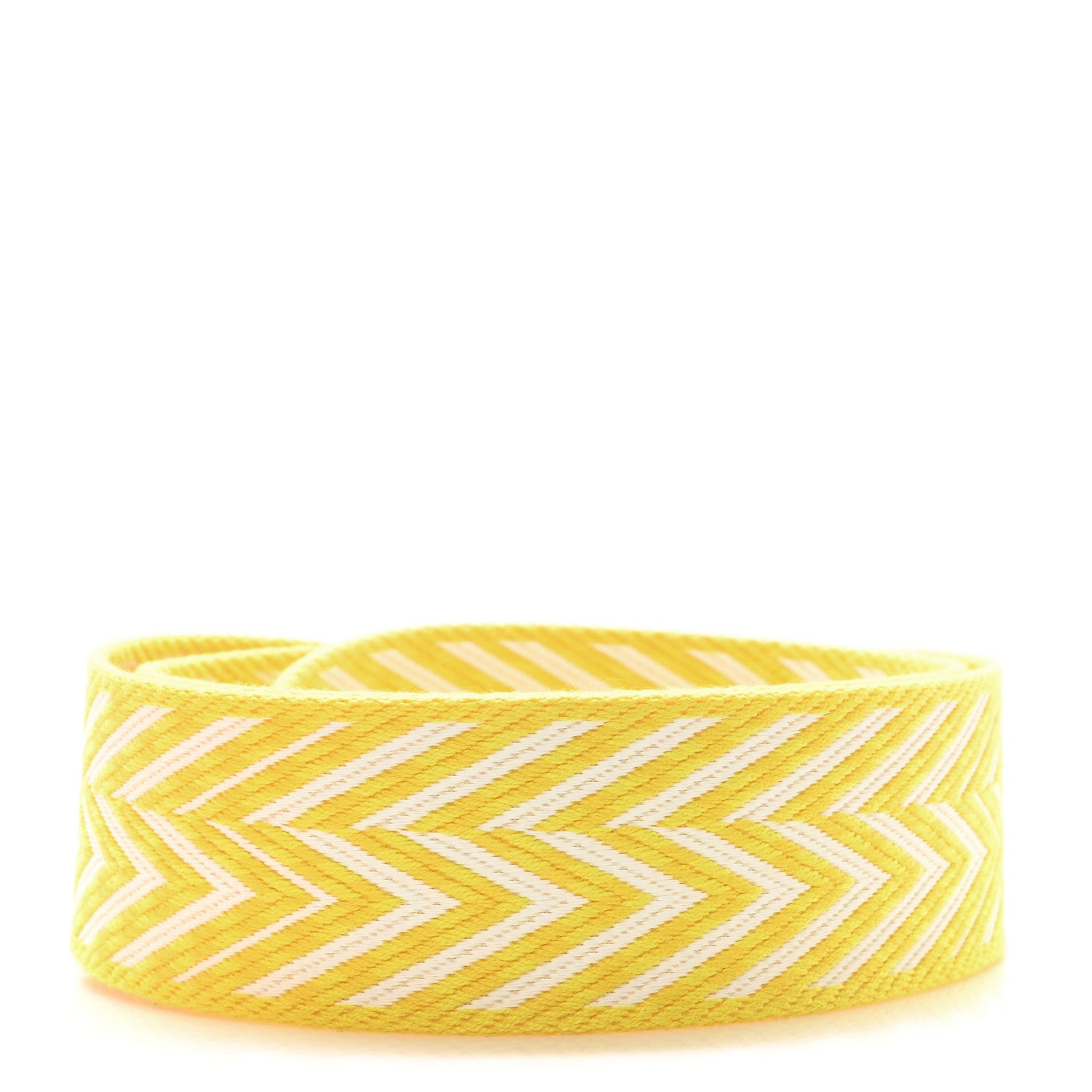 Hermes Toile Swift 50mm Sangle ZigZag Shoulder Strap Jaune Citron White Gold 2 of 4