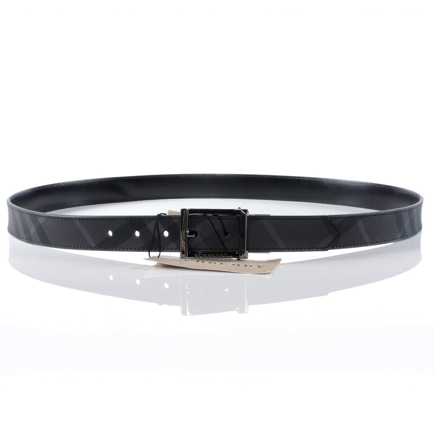 Burberry Brit Check Webster Reversible Belt 48 120 Black 1 of 4