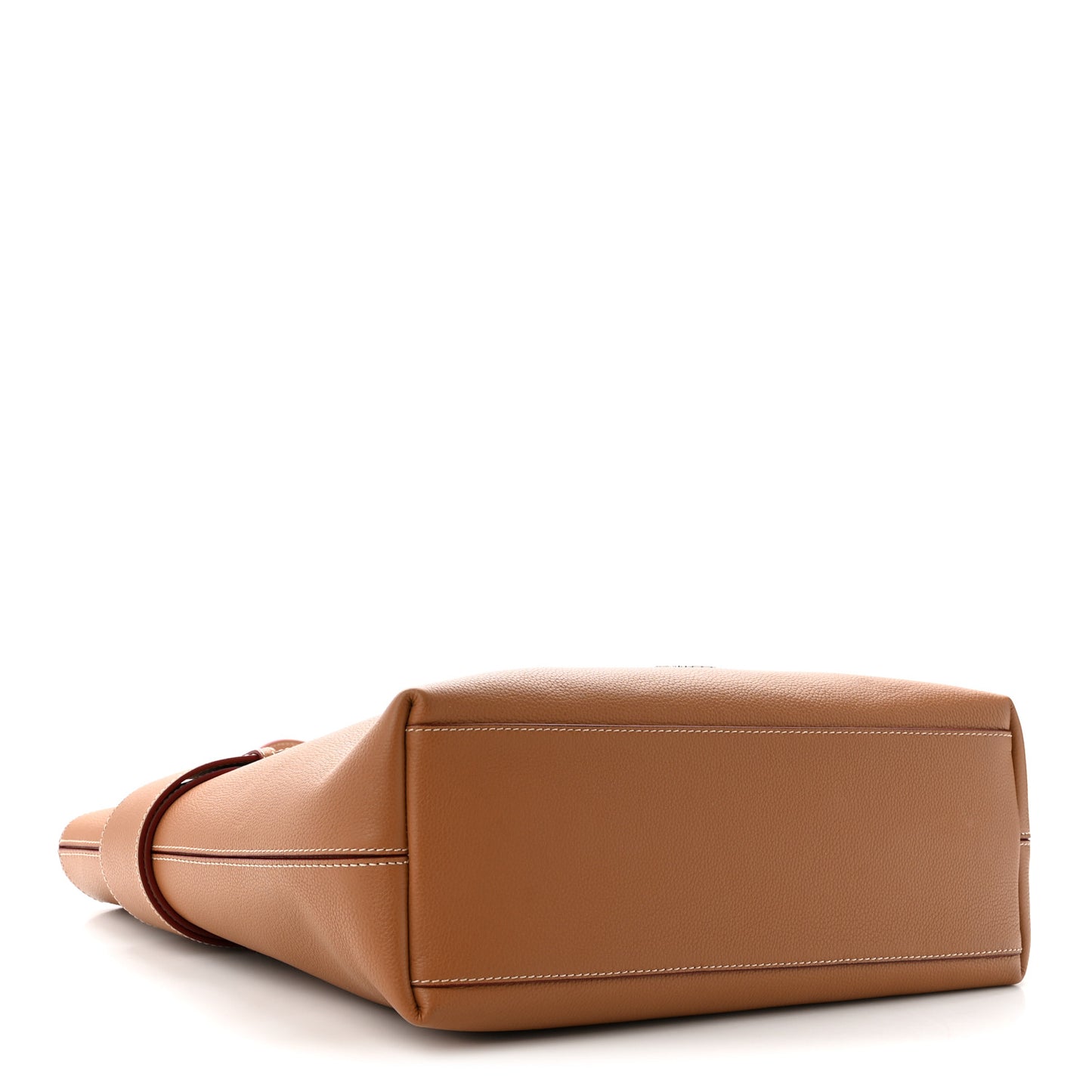 Grained Calfskin Large T-Bar Sling Tote  Tan