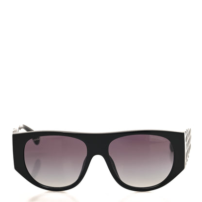 Chanel Acetate Quilted CC Pilot Sunglasses 71465 Black 2 of 7