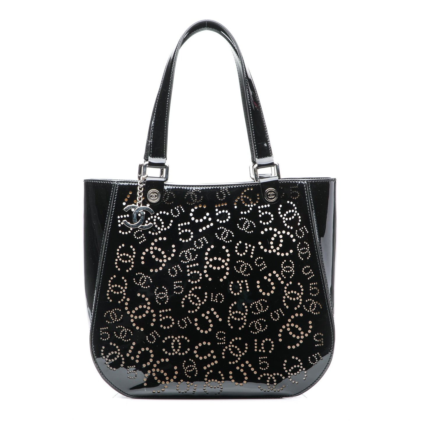 Patent Perforated CC N°5 Tote Black
