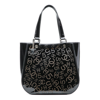Chanel Patent Perforated CC N°5 Tote Black 1 of 8