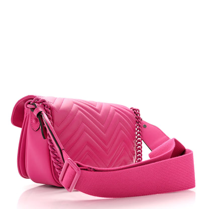Gucci Calfskin Matelasse Monochrome GG Marmont Crossbody Shoulder Bag Classic Fuxia 3 of 11