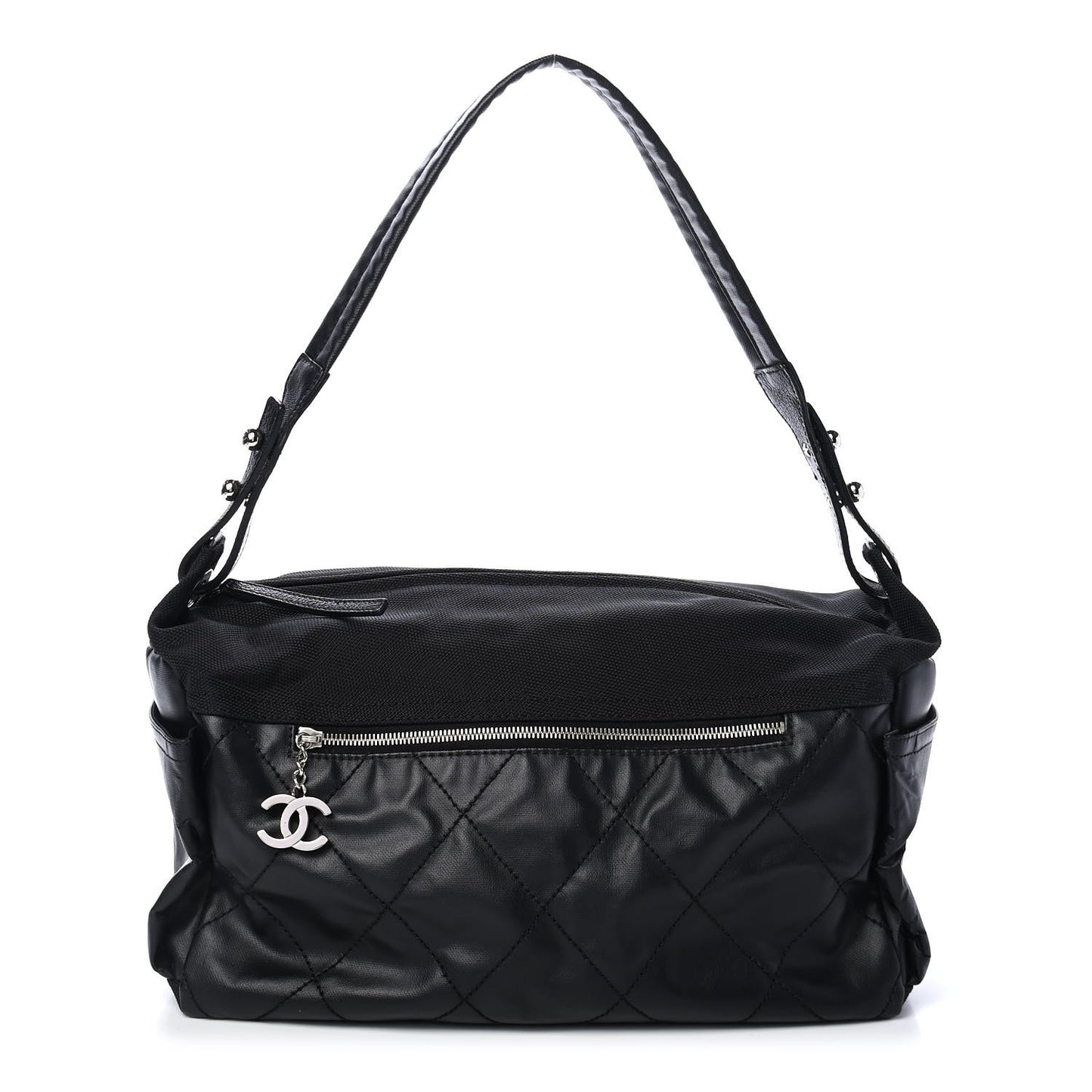 Coated Canvas Paris Biarritz Hobo Black