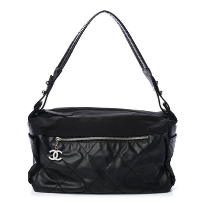 Chanel Coated Canvas Paris Biarritz Hobo Black 1 of 6