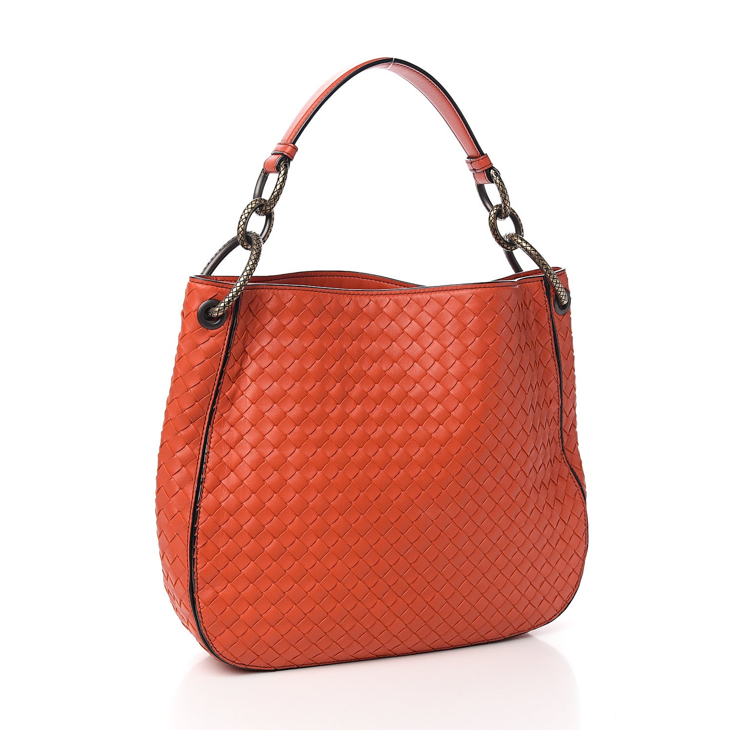 Nappa Intrecciato Small Loop Terracota