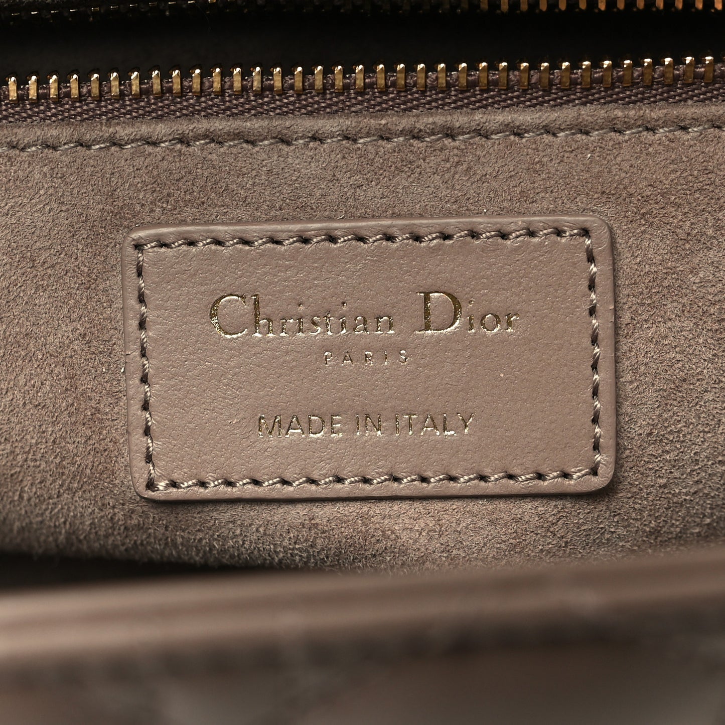 Lambskin Cannage Medium Lady Dior Warm Taupe