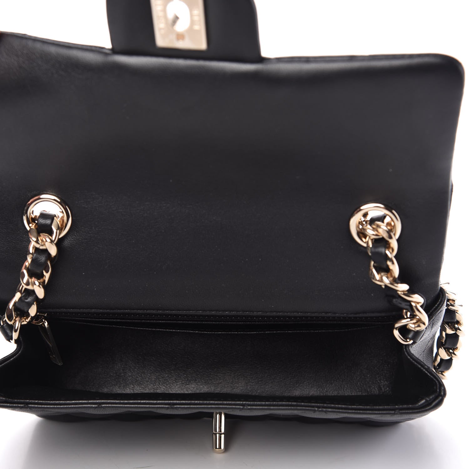 Chanel Lambskin Quilted Mini Coco Charms Rectangular Flap Black 5 of 11