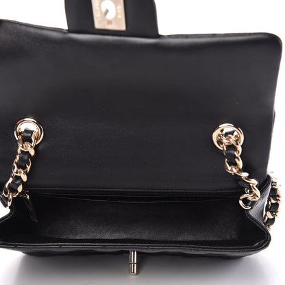 Chanel Lambskin Quilted Mini Coco Charms Rectangular Flap Black 5 of 11