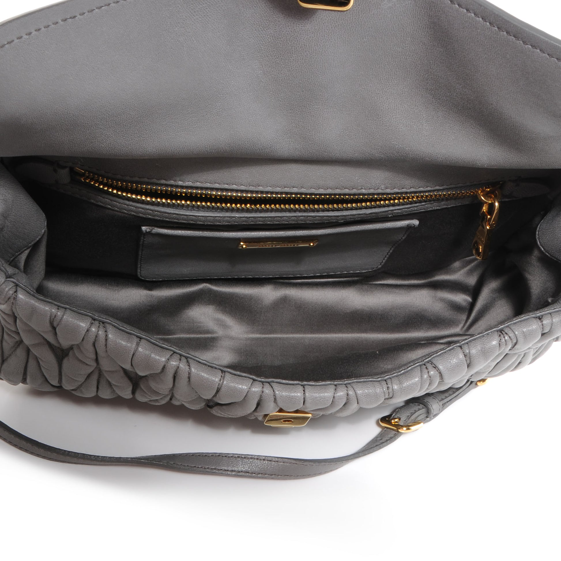 Miu Miu Leather Matelasse Frame Bag Grey 5 of 7