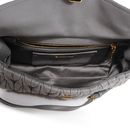 Miu Miu Leather Matelasse Frame Bag Grey 5 of 7