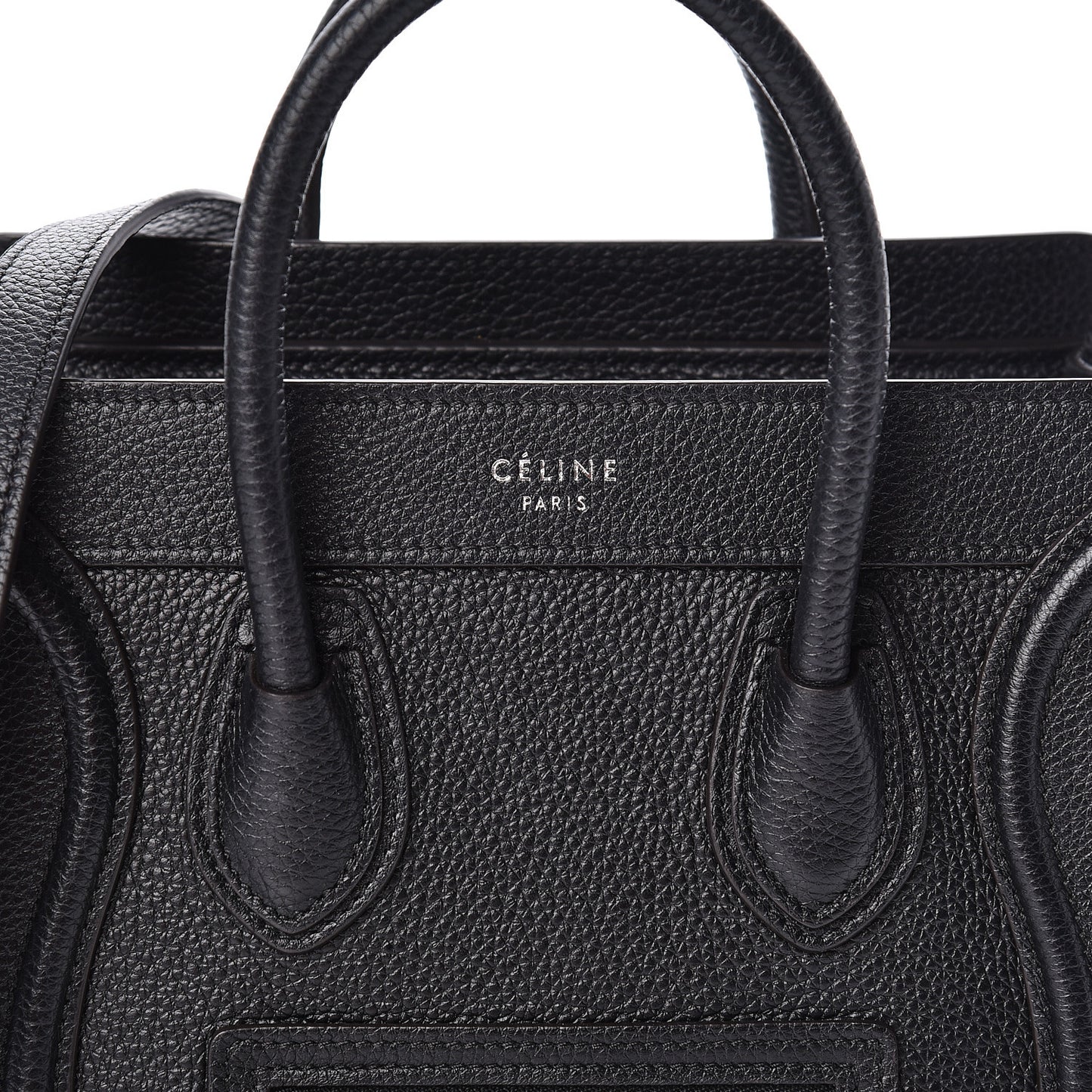 Drummed Calfskin Nano Luggage Black